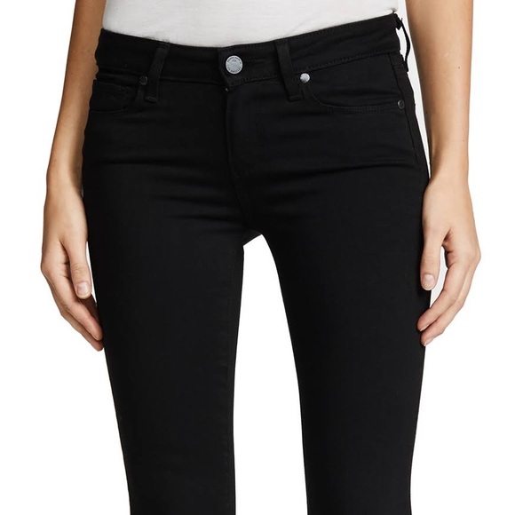 Paige Verdugo Crop Midrise Cotton Spandex Rayon Blend Black Designer Jean 27 / 4 - Picture 2 of 14